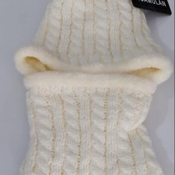 Fleece Lined Knit Balaclava Beanie Scarf Set Warm Winter Ski Hat main image 4